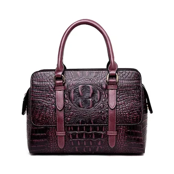

2019 New Crocodile Women Handbag Leather Designer Fashion Luxury Women Shoulder Bags Tote Handbags Vintage Genuine Leather Bag