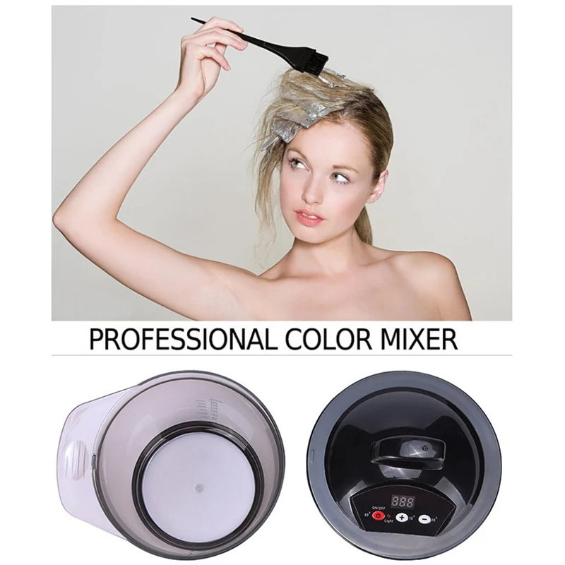 New Electric Hair Coloring Bowl Diy Hair Color Wax Stirrer Tool Plastic