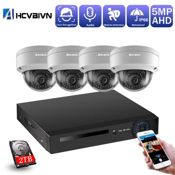 

H.265 4CH CCTV System 4PCS 5MP Outdoor Weatherproof Security Camera DVR Kit Day/Night Home Video Surveillance System