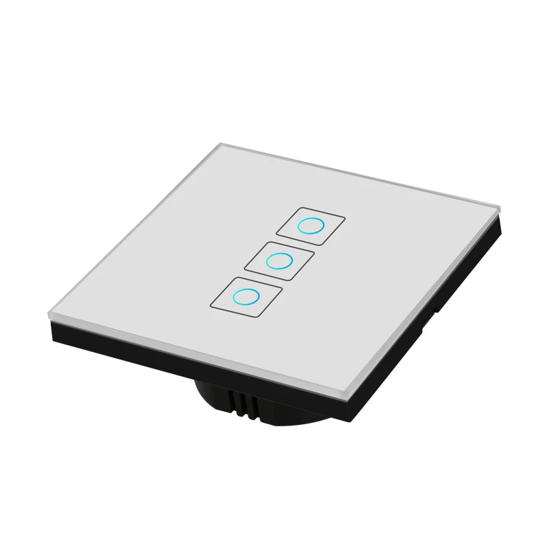

EU Standard Touch Switch White Crystal Glass Panel 1/2/3 Gang 1 Way Touch Switch, EU Light Wall Touch Screen Switch AC 220V