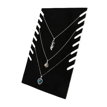 

Velvet Jewelry Chain Necklace Pendant Display Stand Holder Showcase Black