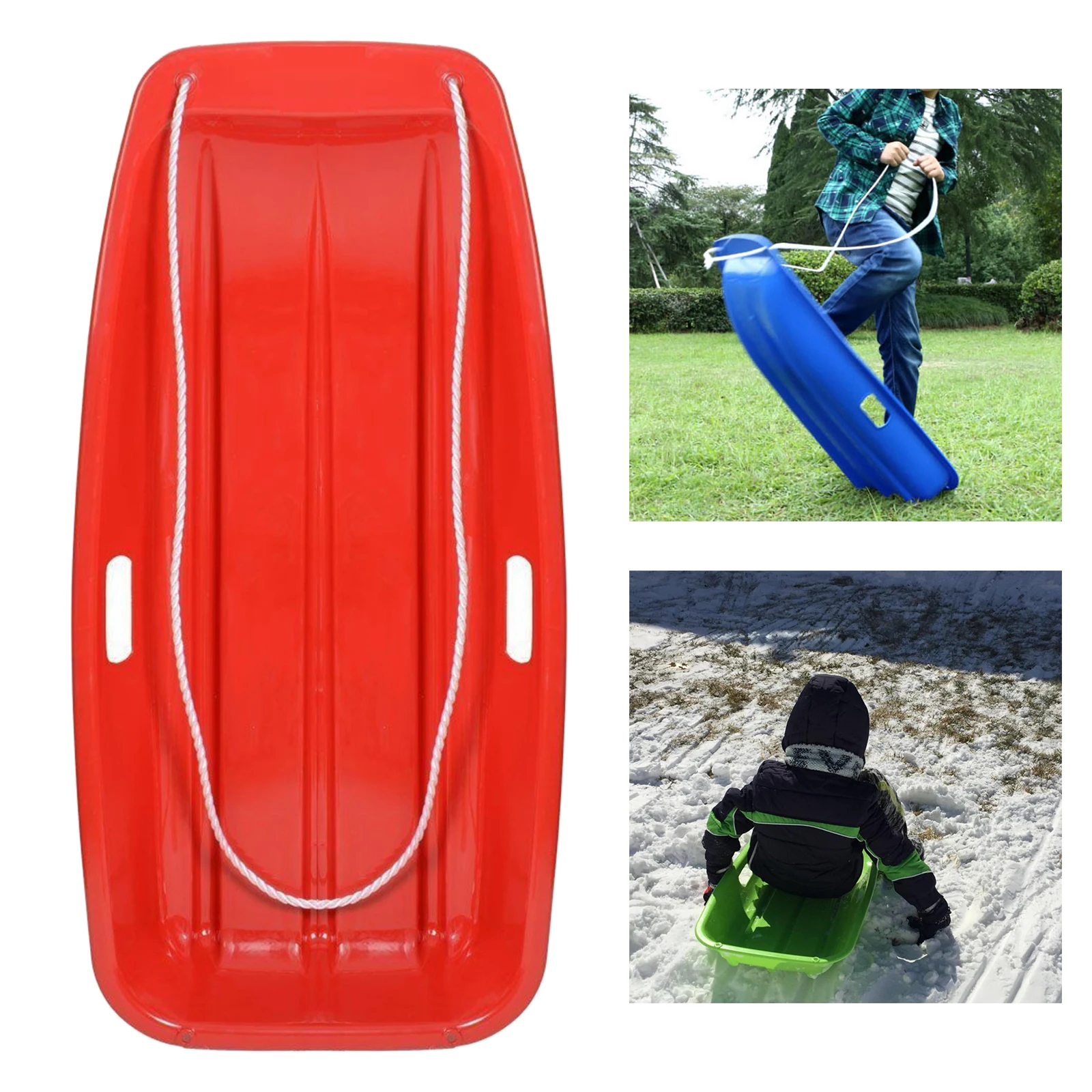 Snow Sled Grass Sand Skiing Board Outdoor Kids Adults Sledge Luge PE Tool