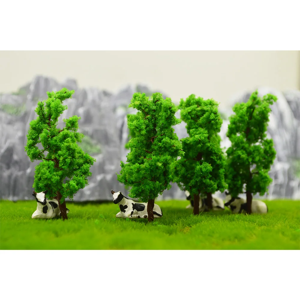 

50pcs 7cm model green wire trees toys miniature architecture color plants for diorama tiny forest building farm scenery making