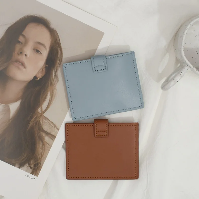 Women Slim Card Holder Wallet Men Mini Wallets Zipper Card Money Holders Vintage Short Female Thin Small Purse