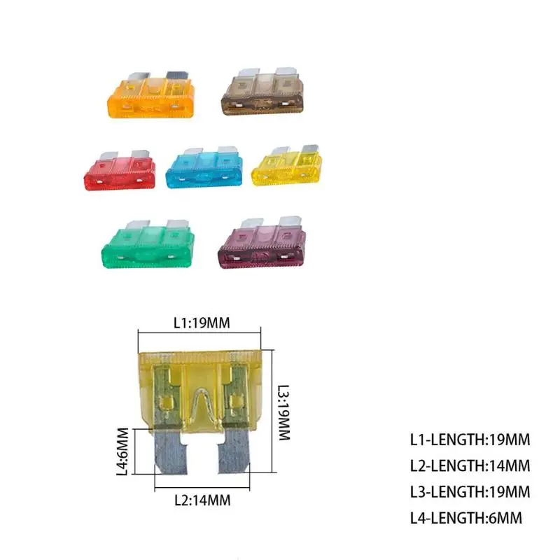 100 шт Ассорти стандартные плавкие предохранители цвет кирсайт кодирование для легкого распознавания кабельные стяжки с держателями предохранителей тест карандаш