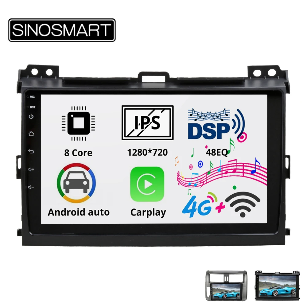 Sinosmart 8-ядерный DSP 48EQ 2Din IPS/QLED 2.5D экран автомобильный gps радио навигатор плеер для