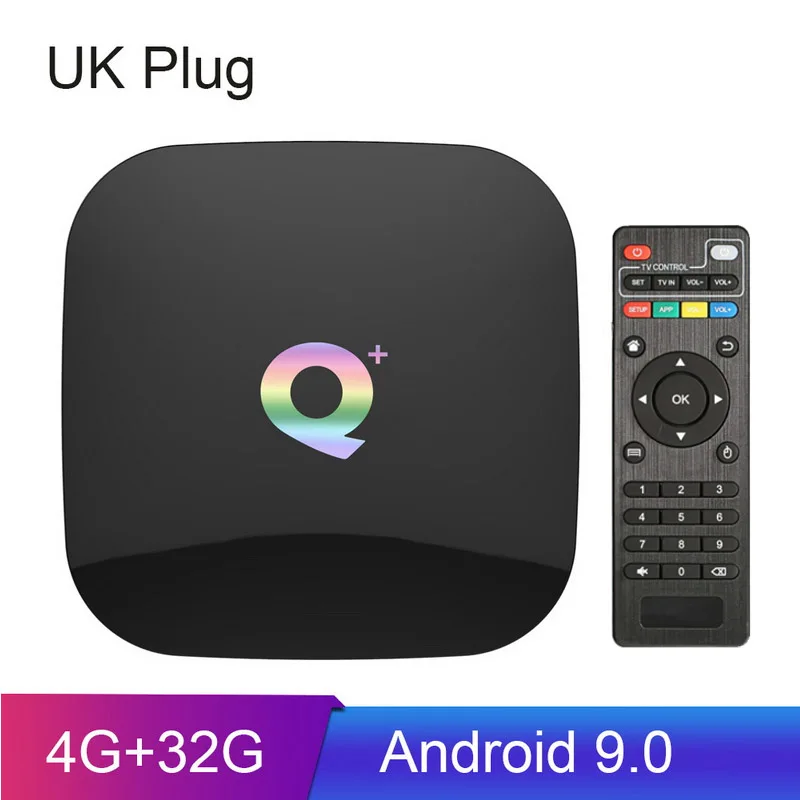 Зеленый DIDIHOU Android 9,0 ТВ приставка Q plus 4 Гб 64 Гб Allwinner H6 4 ГБ 32 ГБ 1080P H.265 6K медиаплеер 2,4G Wifi беспроводной Q+ телеприставка - Цвет: Зеленый