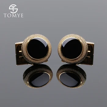 

TOMYE High end simple silver gold crystal luxury cufflinks men XK19S055