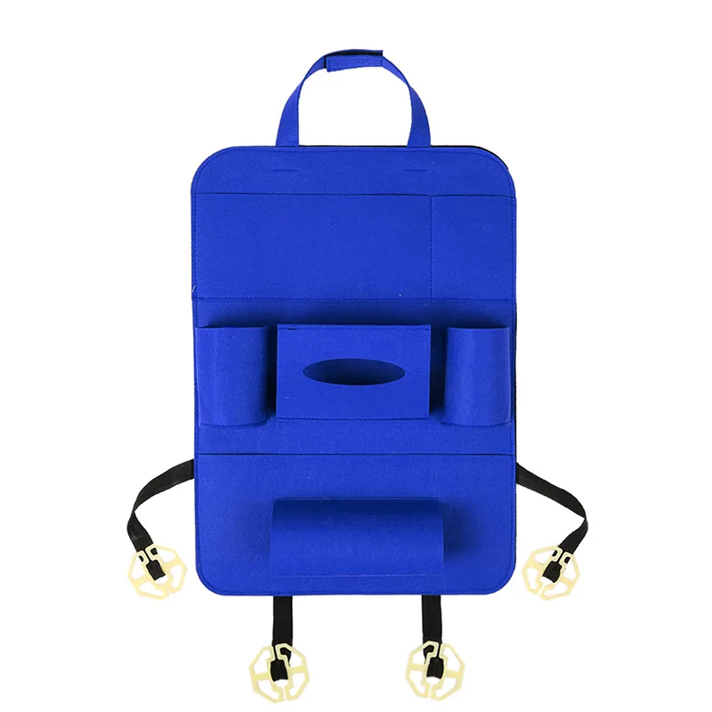 Royal blue Автомобильный органайзер для задних сидений Автомобильный держатель для укладки войлочные чехлы Универсальный многокарманный шерстяной войлочный контейнер для хранения висячая коробка - Название цвета: Royal blue