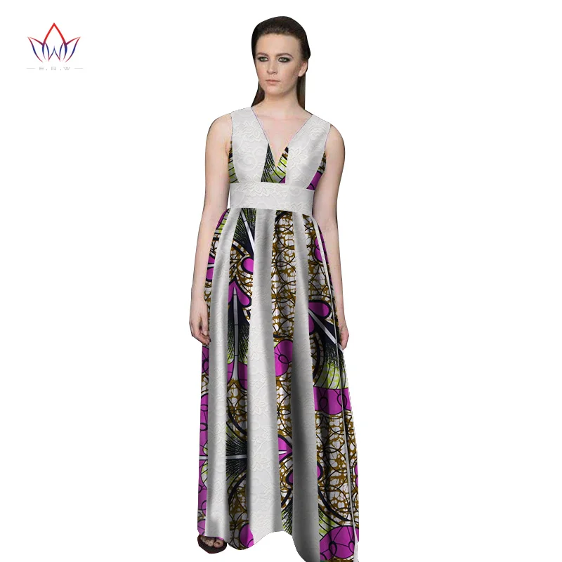

New Bazin Riche African party Dresses for Women Dashiki Print Dresses Vestidos Women Customized Africa Clothing plus size WY2912