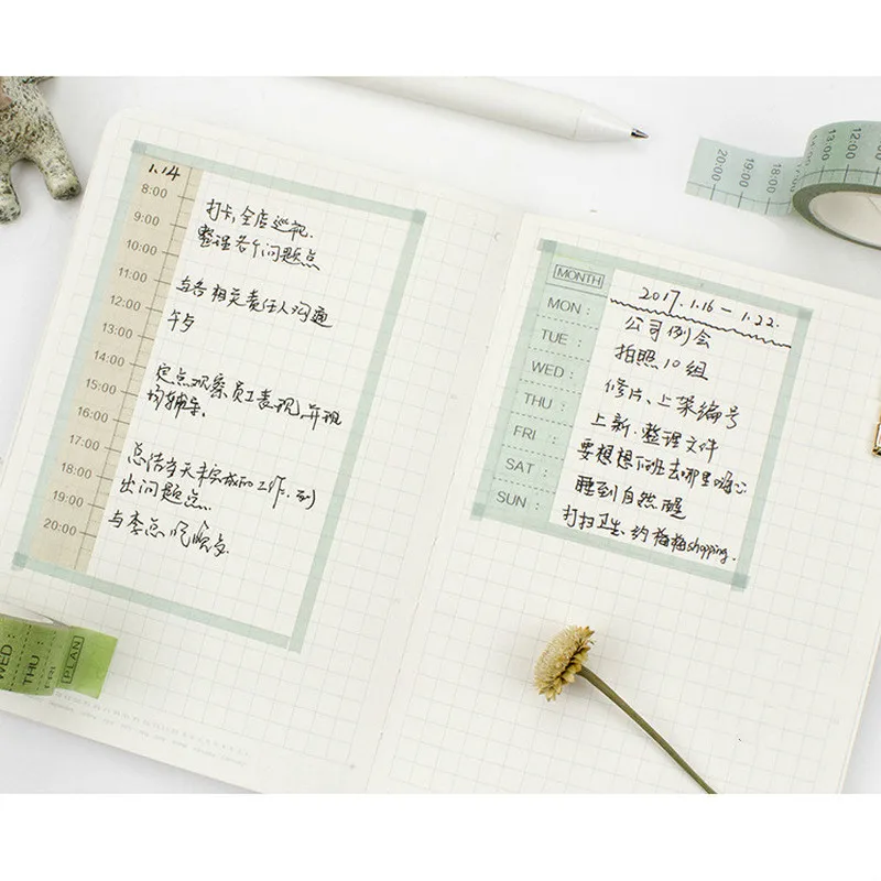 Креативная временная шкала Еженедельный план японская васи лента клейкая сделай