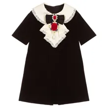 Новинка года; брендовая новая детская одежда; благородное черное платье с бантом; платье принцессы