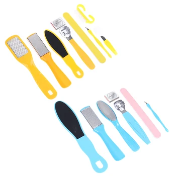 

10 in 1 Professional Foot Scrubber Pedicure Tools Kit Rasp Foot File Callu Remover Set Feet Exfoliating Scrubber Cleaner
