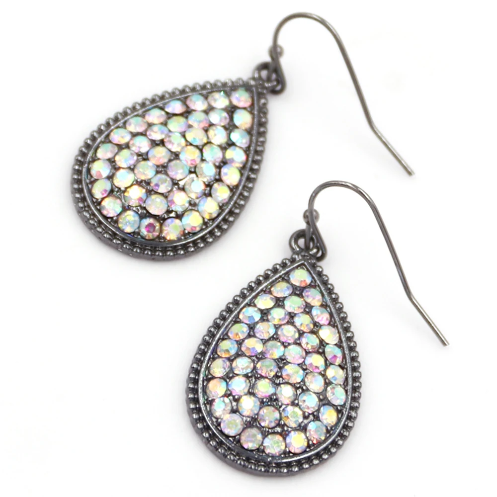 2021 Summer New Full Ab Color Strass Pave Waterdrop Orecchini