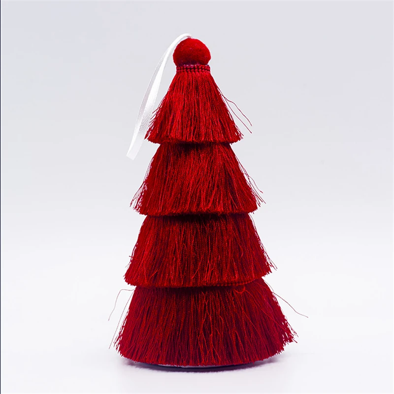 Tree-Red Рождественская елка Подвески из ткани украшения для рождественской елки орнамент Креативная Елка Висячие Новогодние Детские подарки Рождественские украшения для дома - Цвет: Tree-Red