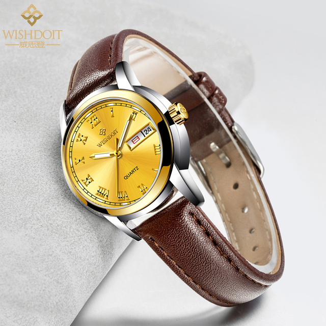 Ladies Business Watches Waterproof Luminous Calendar Classic Quartz Clock Leather and Stainless Steel Girl Watch