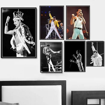 

Queen Freddie Mercury Art Poster Bohemian Rhapsody Posters and Prints Wall Picture Canvas Painting Wall Art Room Home Decoration