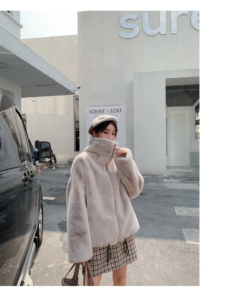 women's clothing winter outerwear coats new winter imitation grass Rabbit fur coat 1019