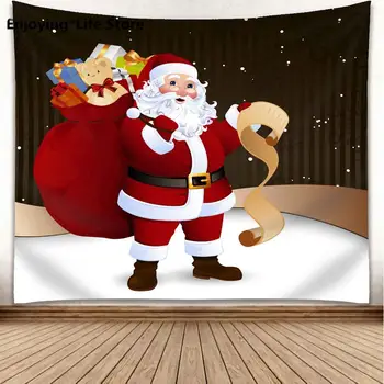 

Christmas Home decor Santa Claus Xmas Art Home Wall Hanging Tapestry Wall Ornamentation Christmas Wall Decor Square Tapestry