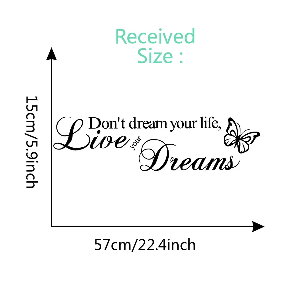 DCTOP не фантазируйте своей жизни, художественные виниловые наклейки на стену с цитатой, домашний декор, живые ваши мечты, настенные наклейки для детей, детская комната, фреска