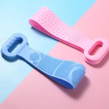 

1pcs Silicone Gel Scrub Bath Brush Strip Massage Back Colors Tape Ash Bathing 5 Large Bath Towel Back Rub Artifact Pull Rub G5H0