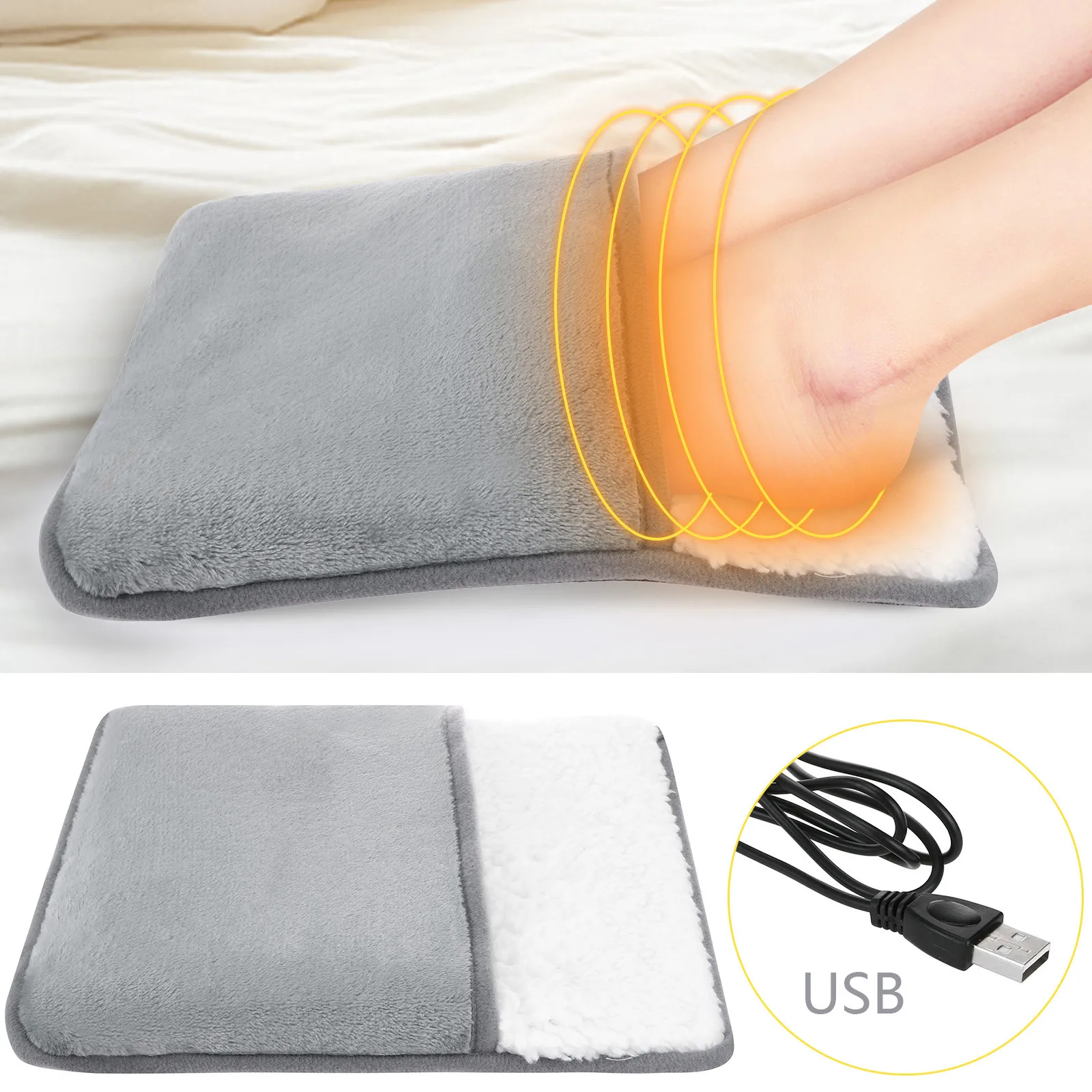 USB Foot Warmer Built in Heater Timer Function Power Saving Safe Start