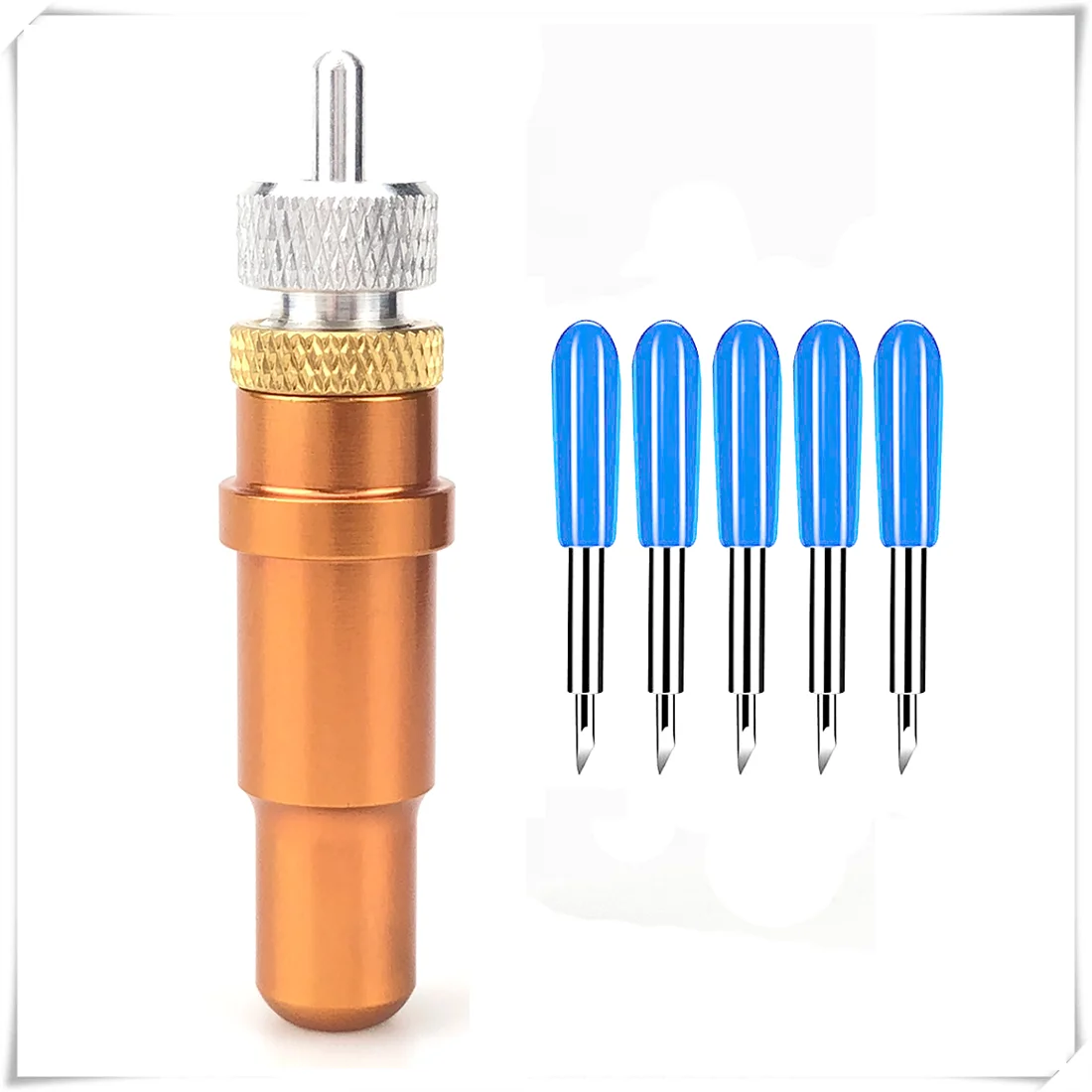 

5pcs 60 Degree Tungsten Steel Plotter Blade Vinyl Film Cutter for Skycut + 1pc Blade Holder Housing Carving Machine