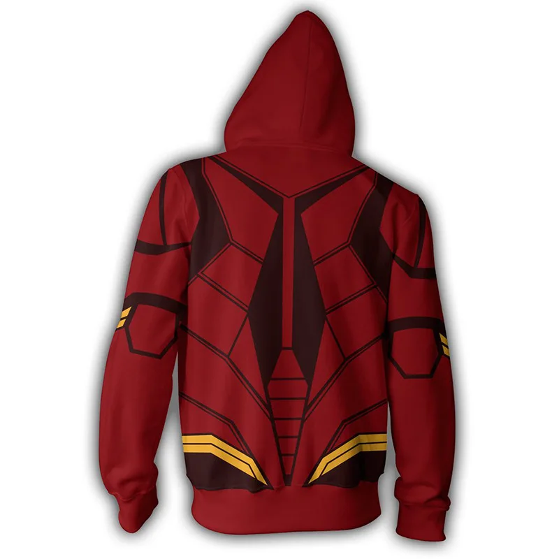 New DC Comics Flashman Cosplay Hoodies Men 3D Printed Superhero Spiderman Ironman Venom Zipper Hood