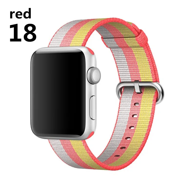 red 18 Старый клиент Nato ремешок для apple watch Band 42 мм 38 мм iwatch band 44 мм/40 мм наручный Браслет apple watch 4 - Цвет ремешка: red 18