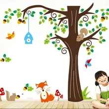 1204S Горячая Распродажа ZooYoo международная торговля детская комната лес лиса Белка Животные наклейки на стену Настраиваемые