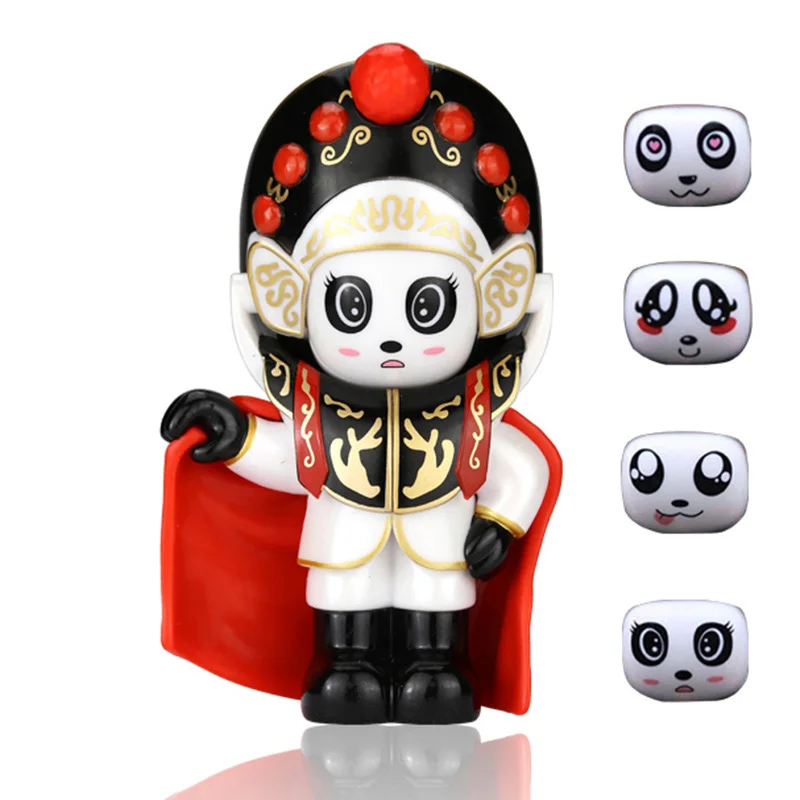 Fool Panda Аниме Рисунок 4 лица персиковая опера DIY игрушки забавная Новинка фигурка украшения подарок Пекинская Традиционная Кукла для подвешивания лица - Цвет: Fool Panda