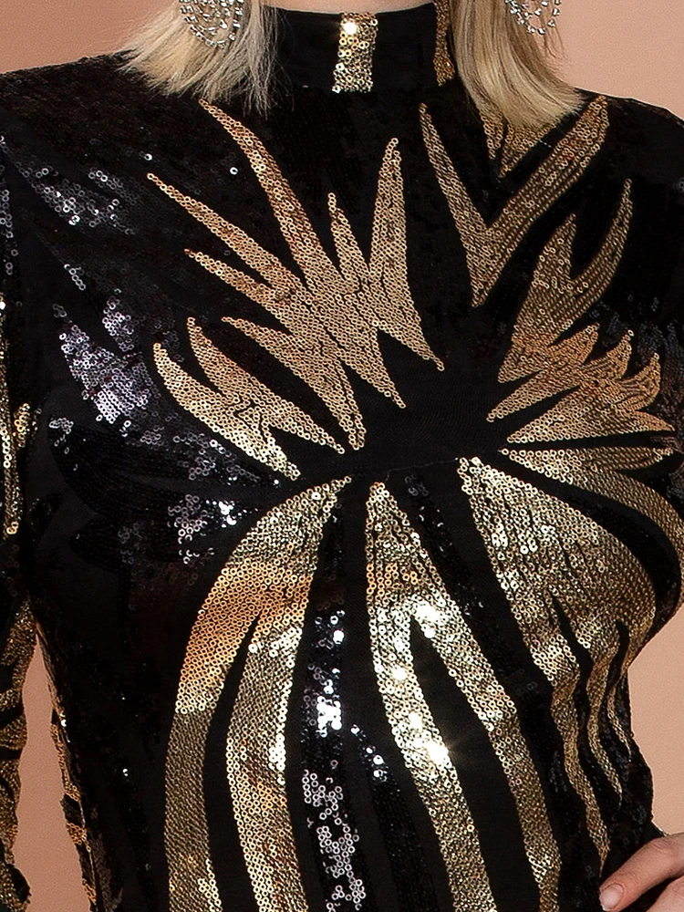 Missord, женское сексуальное платье с О-образным вырезом, длинным рукавом и пайетками, женское разноцветное Макси элегантное облегающее платье FT20226