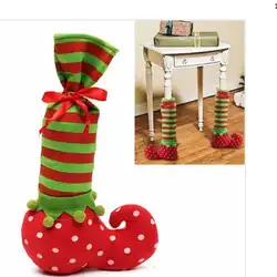 Рождественский чулок мини-носок Санта Клаус Конфеты Подарочная сумка декоративный стул ножка для мебели покрытие стула протектор пола
