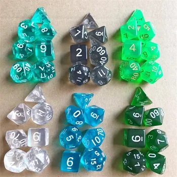

New 7pcs transparent Dice D4, d6, d8, d10, d12, d20 polyhedron dice for board games, as a gift