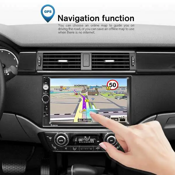 Автомобильный MP5 плеер, Android 8,1 7 дюймов 2DIN автомобильный аудио 1024x600 HD dvd-плеер с Bluetooth CarPlay FM gps навигация Зеркало Ссылка 70