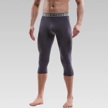 

Men's Thermal Underwear Bottoms Casual Slim Mid Rise Capri Pants Breathable Pouch Underwear Plus Size Male