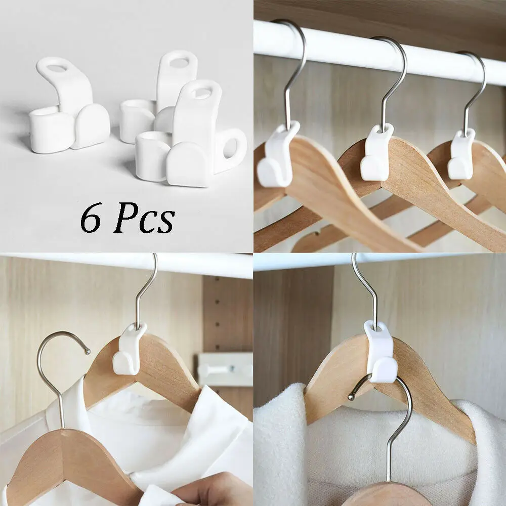 

6pcs Multi-Purpose Hooks Cascading Hanger Hooks Hanger Connector Hooks Space Saving Hanger Hook Nice