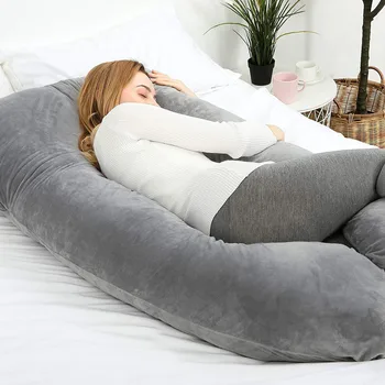 

Pregnancy Pillow 55" U Shaped Full Body Pillow Side Sleeper Cotton Maternity Pillow Support Back Neck Head for Pregnant Women