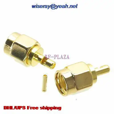 

DHL/EMS 500pcs Connector RPSMA male jack solder RG178 RG196 cable Straight -A3