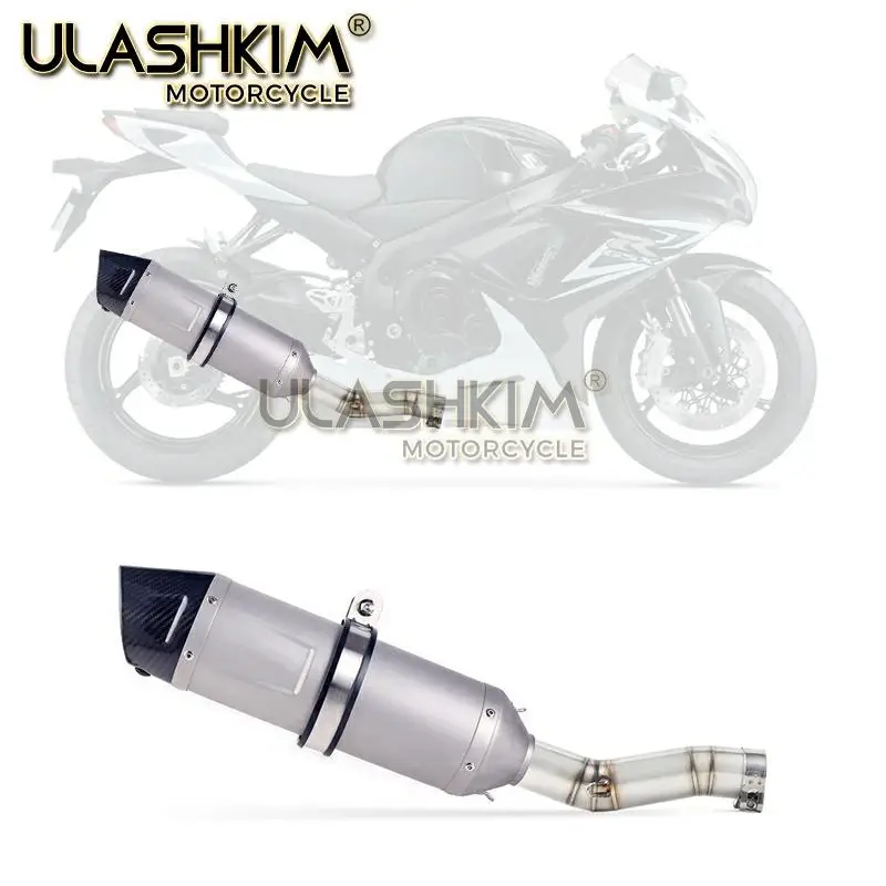 Мотоцикл полный выхлоп среднего звенья трубы слипоны для Suzuki GSXR600 Gsxr700 Gsxr750 k7 GSX R700 R750 R600 GSXR 600 700 750