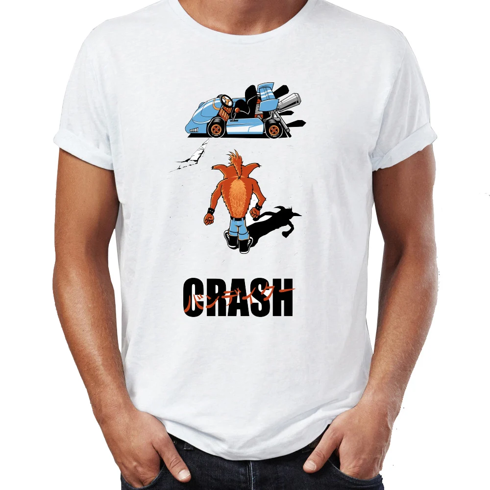 

Hip Hop Men T-shirts Crash Bandicoot Akira Mushup Gaming Badass Gamer Geeky Street Guys Tops & Tees Swag 100% Cotton Camiseta