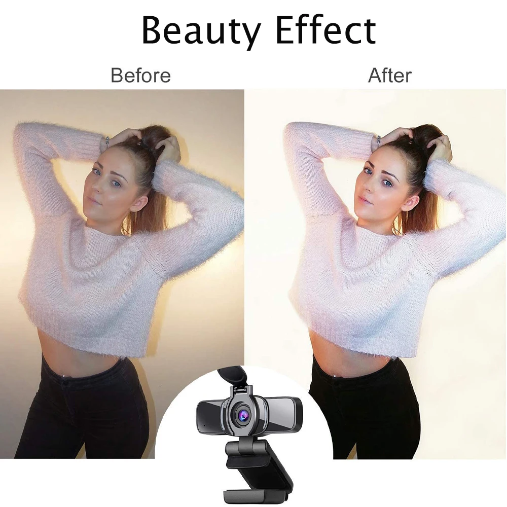 toolcome 1080P USB Webcam HD Cover Gaming Computer Web Camera