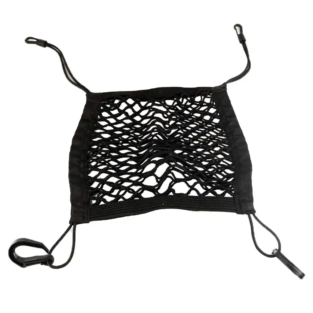 Car Seat Storage Mesh Organizer 3 Lays Front Seat Elastic Cargo String Net Pouch Holder for Drink Cup, Magazine, Umbrella