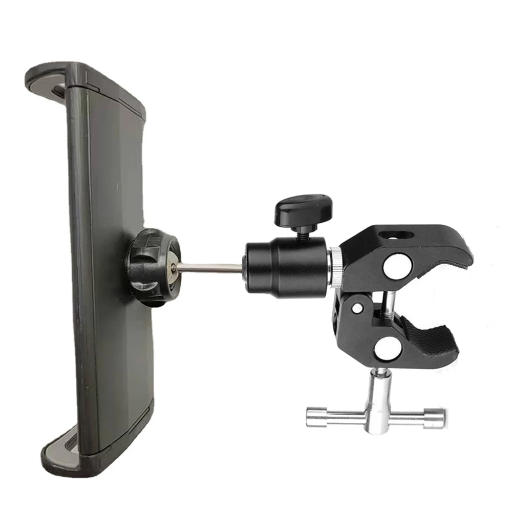 범용 태블릿 데스크탑 유모차 홀더, 마이크 스탠드, 휴대폰 마운트, 아이패드 아이폰 4.5-12.9 인치 자동차 브래킷