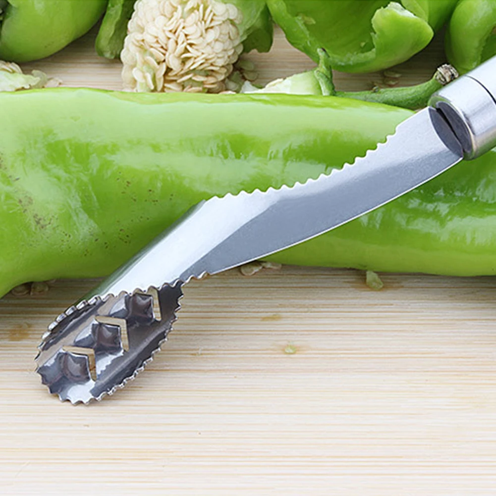 Chilli Green Corers Jagged Edges Pepper Utensil Practical Seed Remover Stainless Steel