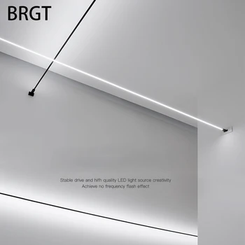 BRGT LED 스카이라인 선형 조명 스트립 라인 천장 램프, 복도 스틸 벽 조명, 거실 배경 장식, 실내 조명
