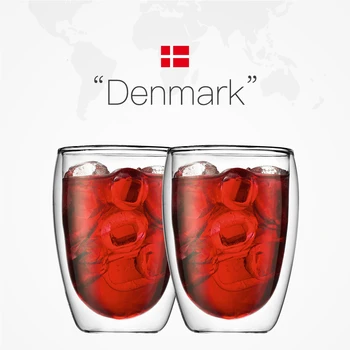

2 Pcs 350ml Denmark Bodum Double Layer Vacuum Coffee Glass Household Office Cafe Tea Cold Drink Cappuccino Milk Mug Cocktail Cup
