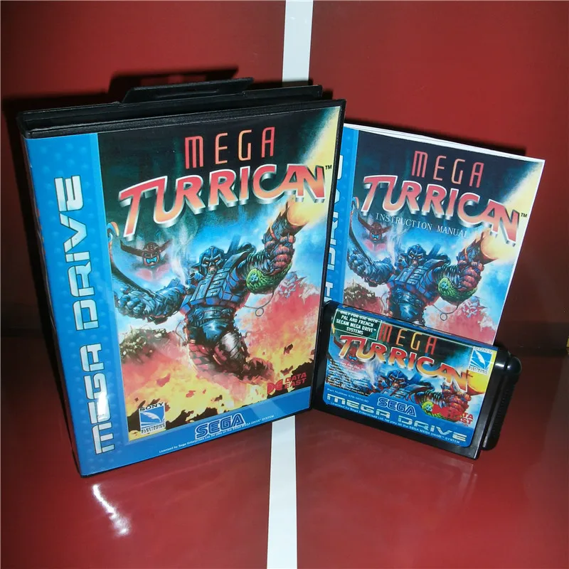 Мега турриканский ЕС крышка с коробкой и руководство для sega Megadrive Genesis Видео игровой консоли 16 бит MD карты