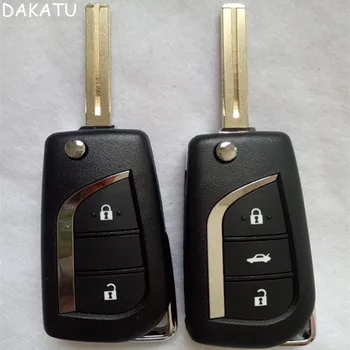 

DAKATU Replacement Modified Folding Flip Remote Key Shell Case Fob 2/3 Button for Toyota Crown Reiz Uncut TOY48 Blade