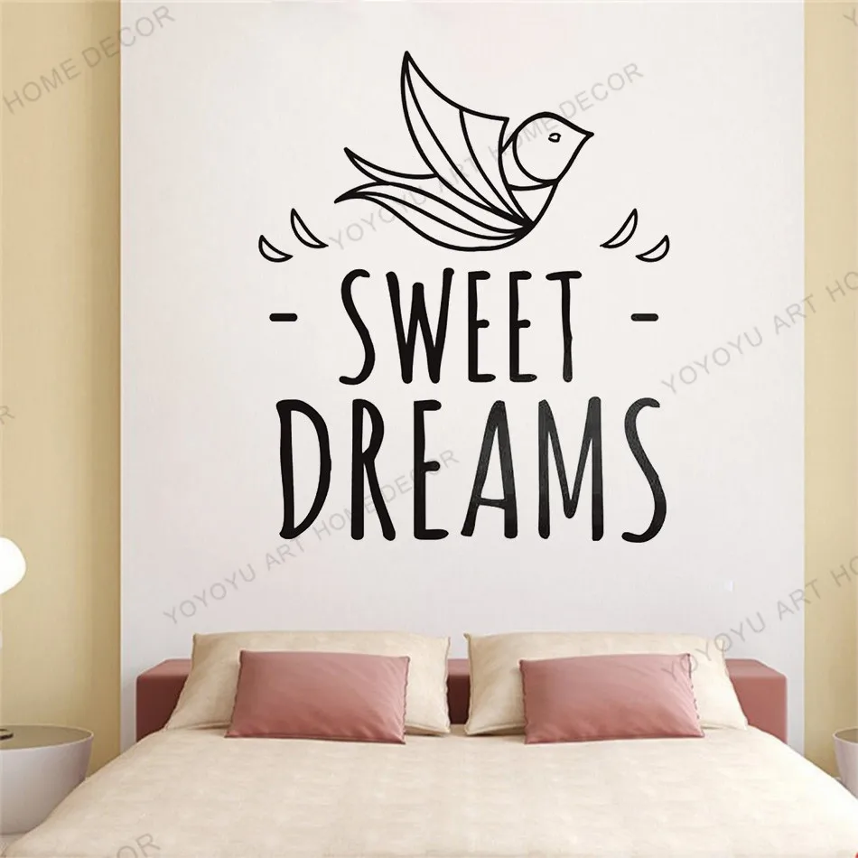 Decorative Nursery Wall Decals Quotes Sweet Dreams flying bird Vinyl Sticker Sleep Parade Boy Bedroom Decor wx98 | Дом и сад